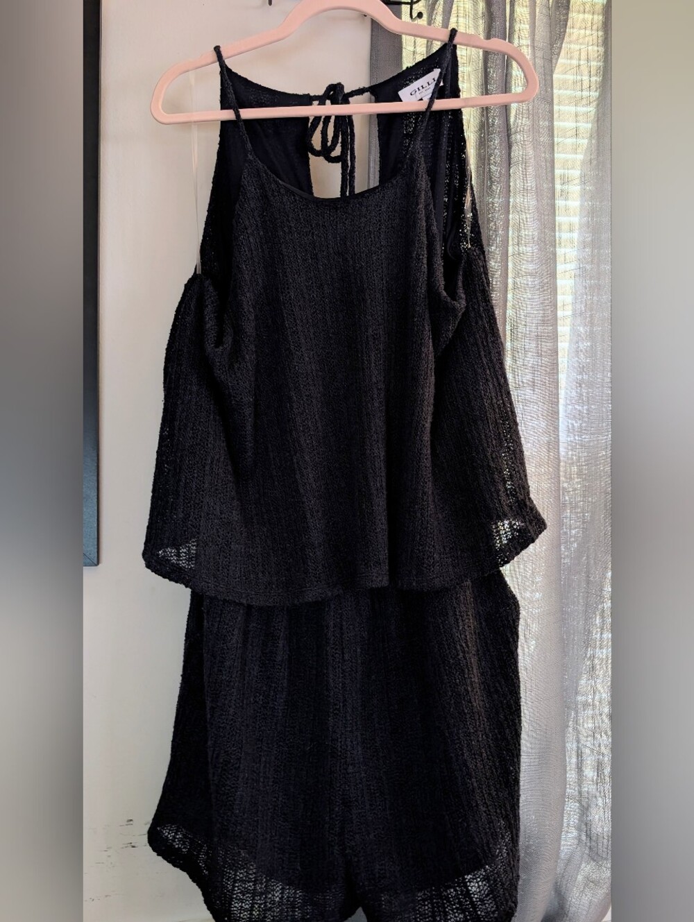 Gilli Navy Knit Romper Halter Tie Back Size 2X